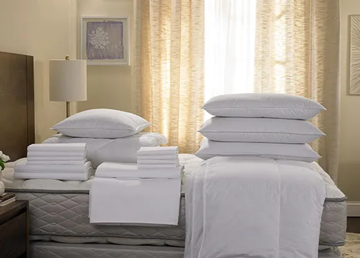 Hotel Stripe Bed & Bedding Set